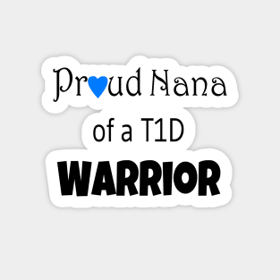 Proud Nana - Black Text - Blue Heart Sticker